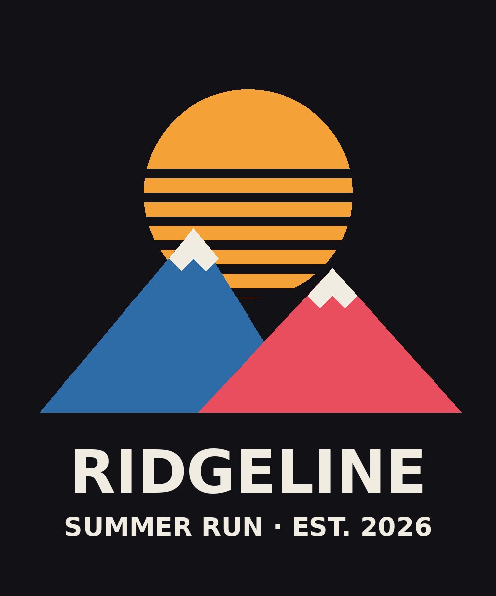 Original four-color t-shirt design on black
