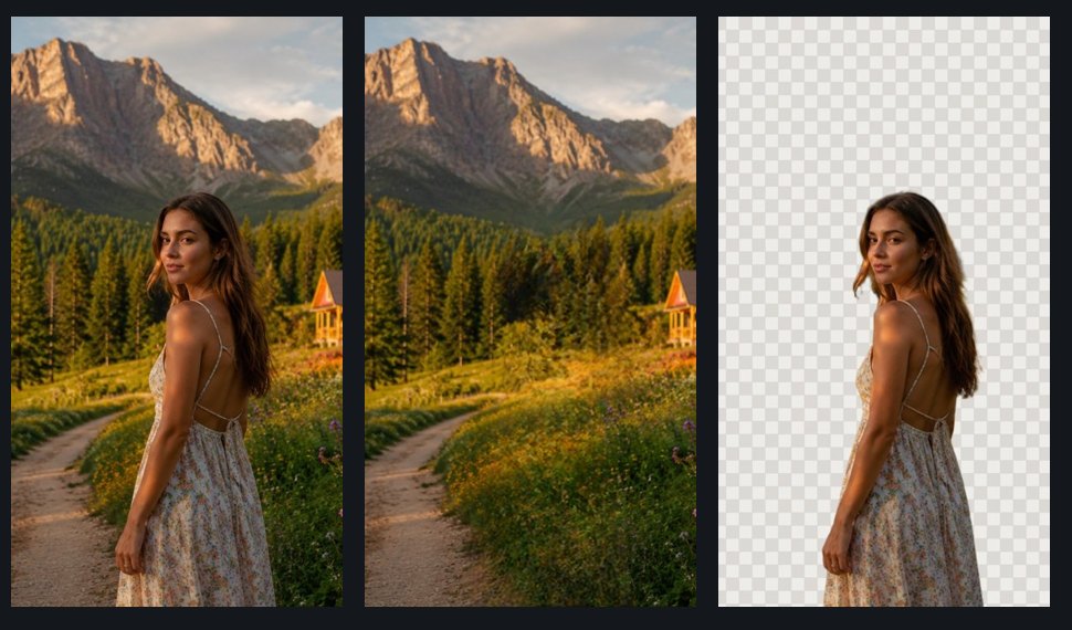 Original image, back layer, and front layer for a depth wallpaper